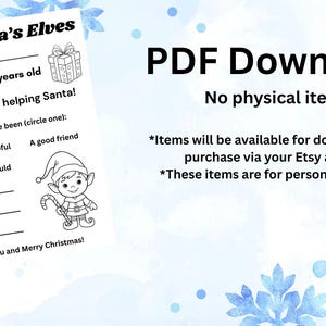 Letter to Santa’s Elves Template | Elf Letter Printable | Holiday ...