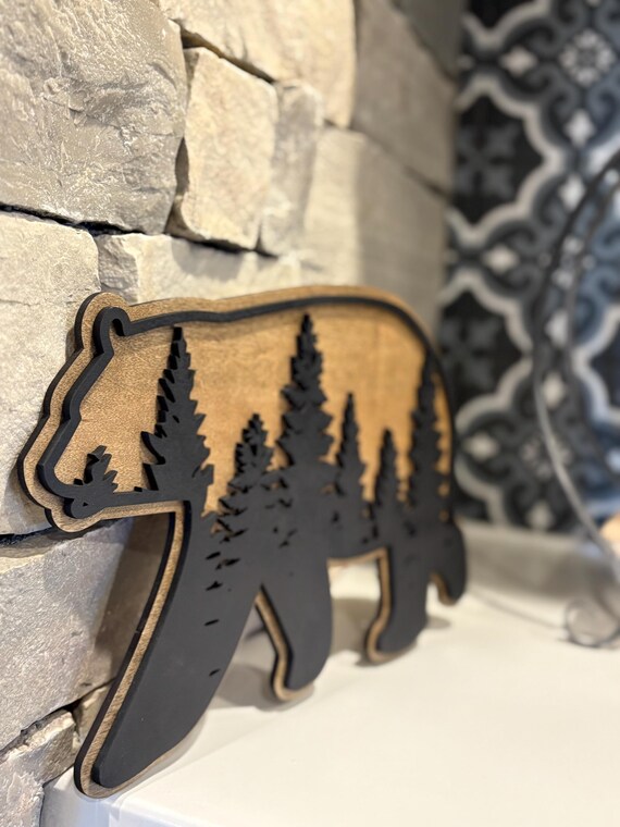 Rustic Bear Decor, Cabin & Lodge Wall Art