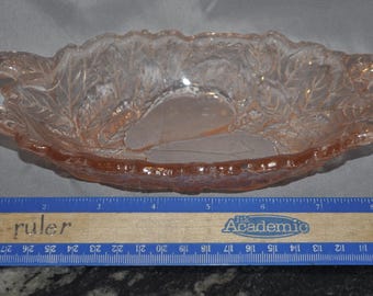 Vintage Pink pickle dish by Tiara Glass (Indiana glass)