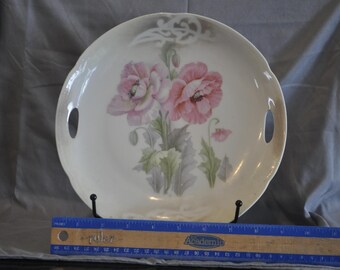 C.T. Altwasser decorative plate: hand-painted with pink poppies