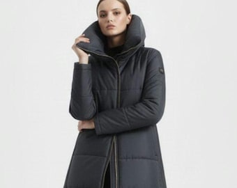 Abrigo largo de invierno para mujer: chaqueta de invierno larga, aislante y con capucha