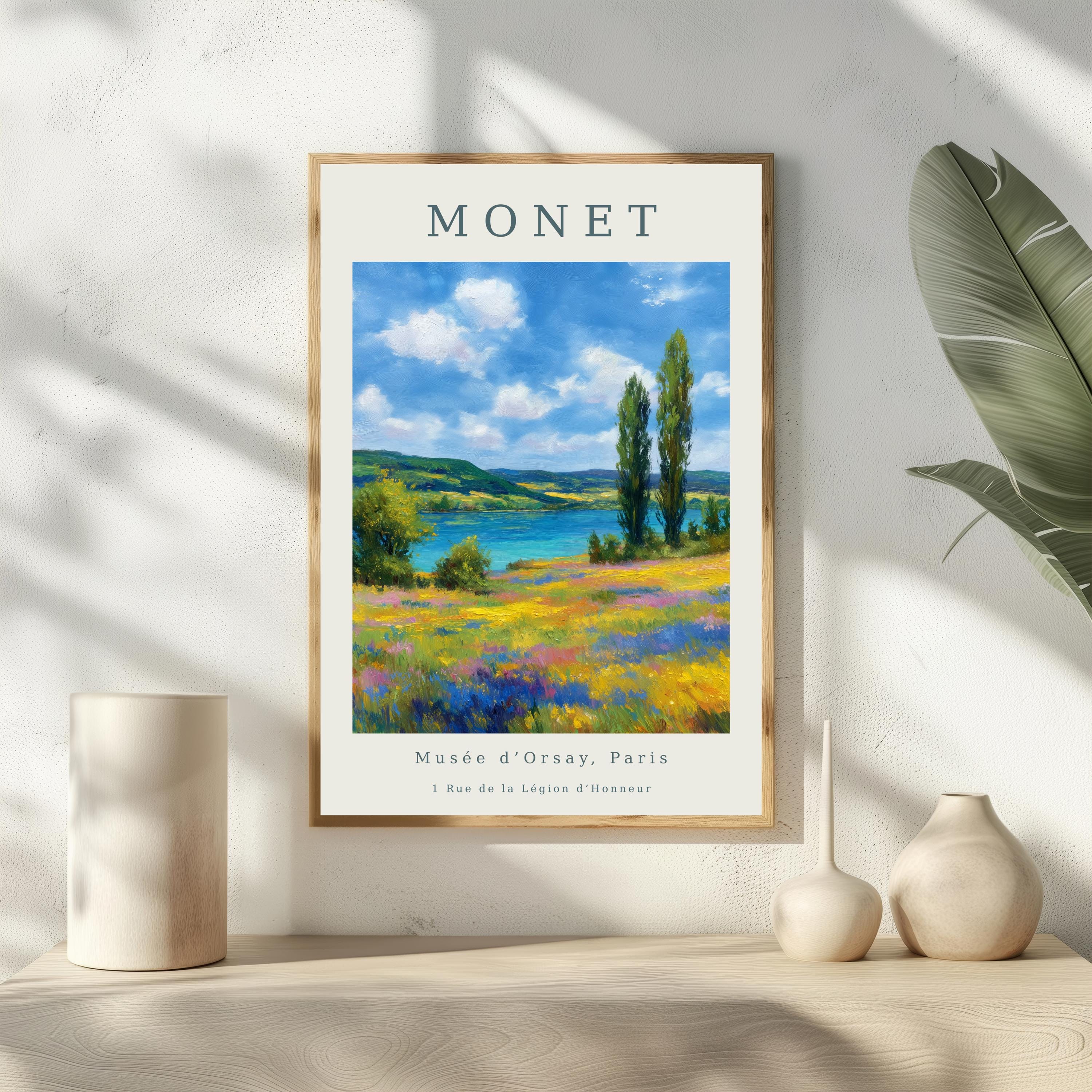 Monet Poster Musee D Orsay, Colorful Wildflower Landscape, French