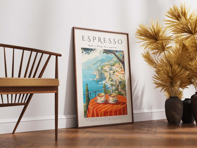 Italian Espresso Poster – Minimalist Coffee Print for Kitchen or Café Wall Art image 4