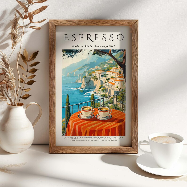Italian Espresso Poster – Minimalist Coffee Print for Kitchen or Café Wall Art image 5