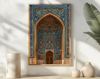 Estampado de mezquita persa – Arte arquitectónico islámico, decoración geométrica