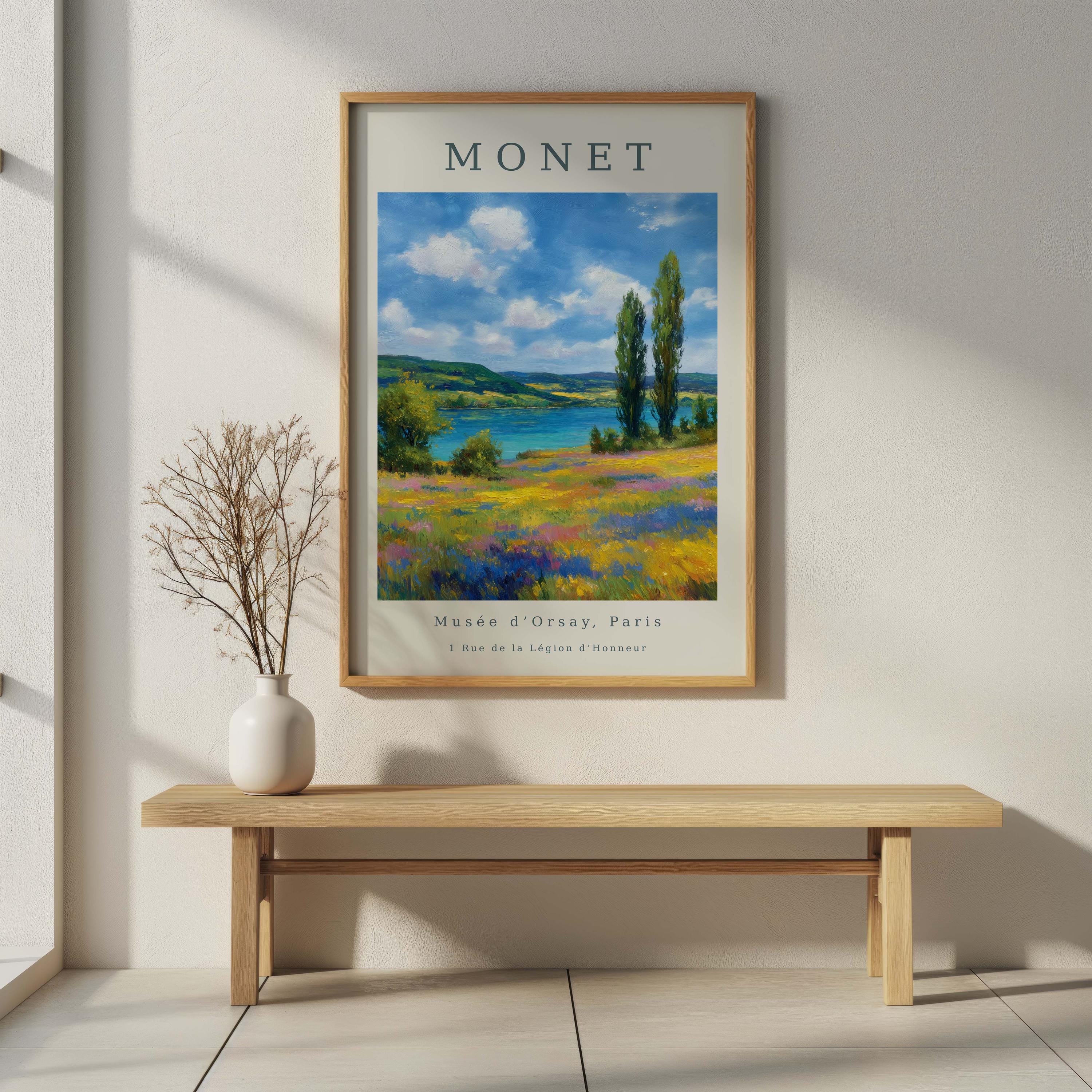 シャンパーニュ・Henriot Millesime 1998額縁アートポスター Monet Poster Musee D Orsay, Colorful Wildflower Landscape, French