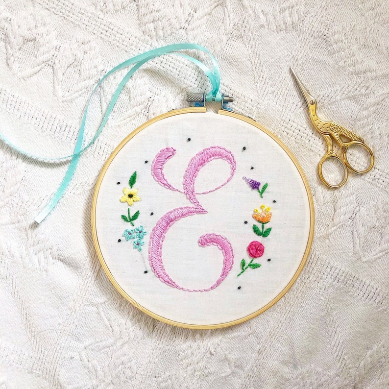 Monogram embroidery hoop, custom, hoop art, initials, 6 inches image 3