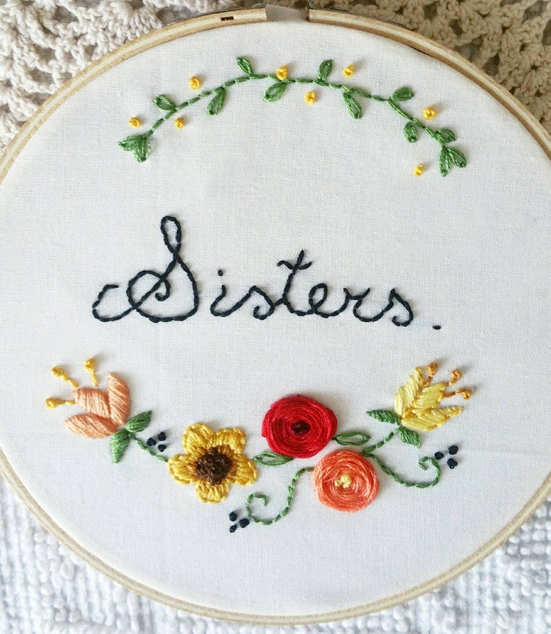 Custom embroidery hoop, handwriting, memory, flowers, love, customize, personalized hoop, mother's day, birthday, personalized gift image 6