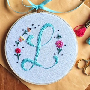Monogram embroidery hoop, custom, hoop art, initials, 6 inches image 4