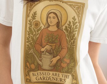 Blessed Are The Gardeners T-Shirt, Unisex Garment-Dyed Tee, Baking Gift, Kitchen Apparel, Foodie Fashion, Gift for Bakers, Comfort Colors