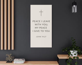 John 14:27 Scripture Wall Art Canvas | Peace I Leave With You Matte Canvas