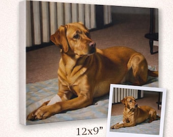 Custom Pet Portrait Matte Canvas 12"x9"