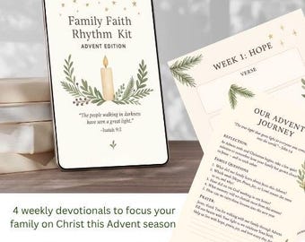 Printable Advent Devotional | Christian Family Christmas Activity Pack | Weekly Scripture + Prayer + Reflection