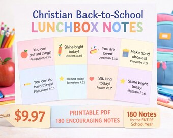 PRINTABLE 180 Christian School Lunchbox Notes