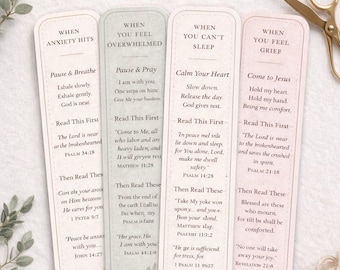 Printable Scripture Bookmarks for Anxiety, Overwhelm, Sleep, and Grief