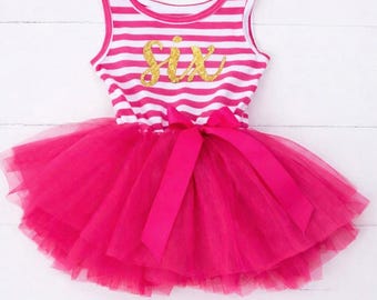 Vestido dorado con purpurina para sexto cumpleaños, sexto cumpleaños de niña