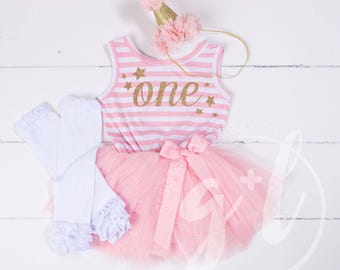 Girls 1st Birthday Dress, Pink Tutu Dress, One Birthday Outfit, First Birthday Dress, Cake Smash Dress, Pink Birthday Tutu