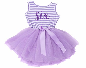 Vestido morado con purpurina para sexto cumpleaños, sexto cumpleaños de niña