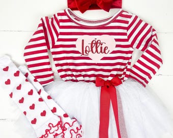 Traje personalizado, rayas rojas y blancas, vestido de tutú