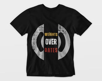 Paquete de imágenes PNG y SVG de Weights Over Date: Diseño para entrenamiento físico y motivación (descarga digital)