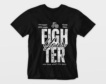 Paquete de archivos SVG y PNG "Fighter You", diseño de camiseta motivacional