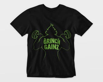 Paquete PNG SVG de Fitness Grinch Gainz, Motivación Grinch, Descarga digital