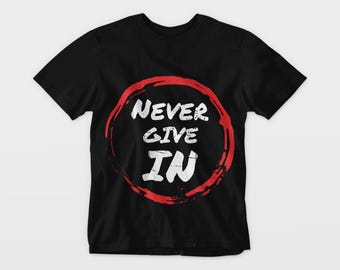 Paquete PNG SVG "Nunca te rindas": Diseño de camiseta motivacional, descarga digital