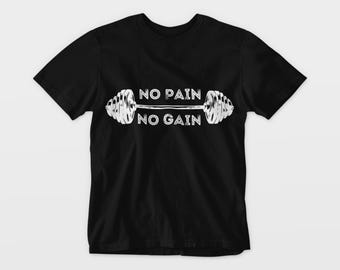Paquete PNG y SVG "Sin dolor no hay ganancia": Entrenamiento físico en el gimnasio, diseño motivacional (descarga digital)