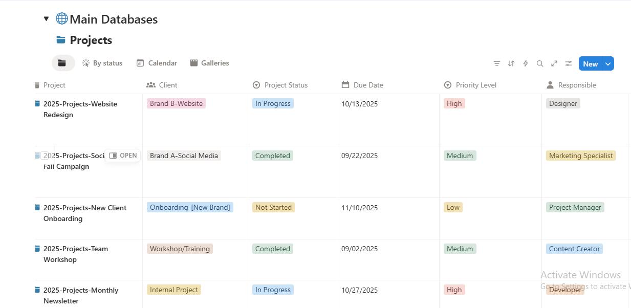 Client Work & Project Management Dashboard for Notion (agencies ...