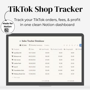 Notion Template — TikTok Shop Sales & Profit Tracker