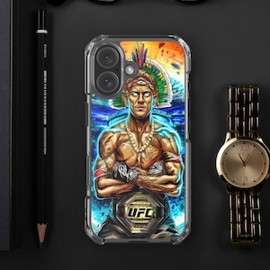 Alex Pereira iPhone-skal, Poatan-telefonskal, genomskinligt MMA-telefonskal, UFC-inspirerat iPhone-skal, fighter-telefonskal, kampsportspresent