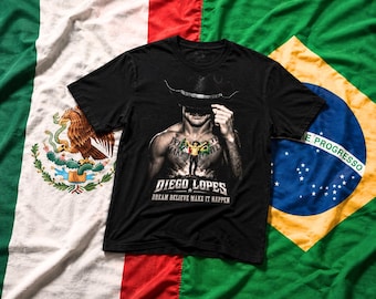 Camiseta gráfica de Diego Lopes, camiseta "Sueña, cree, haz que suceda", ropa para fans de MMA y UFC.