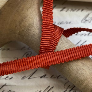 1/4" Sawtooth Edge Vintage French  Petersham Grosgrain Ribbon Trim gorgeous deep saffron millinery crafting DIY home decor, bows,