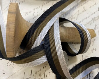 1/2" Prosta krawędź tkana wstążka grosgrainowa Vintage Stripe Elegancka opaska na kapelusz wstążka kokarda pasek do szycia DIY rzemiosło US opaska na kapelusz kapelusz kapelusz kapelusz kapelusz