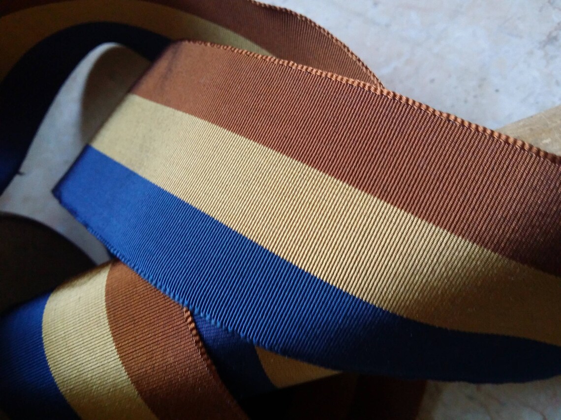 2 Straight Edge Woven Grosgrain Ribbon Stripes Vintage | Etsy