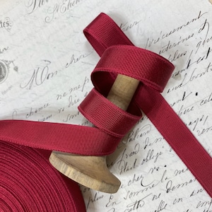 5/8"  Straight Edge Woven Grosgrain Ribbon Trim Vintage  Elegant Red Hatband ribbon trim bow sewing
