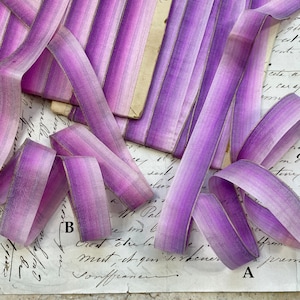 5/8&quot; Antique Silk Ombre Fuchsia Pink Magenta  fine METAL edge detail Ribbon works, ribbon, bridal, wedding, doll, boudoir, ribbon flowers,