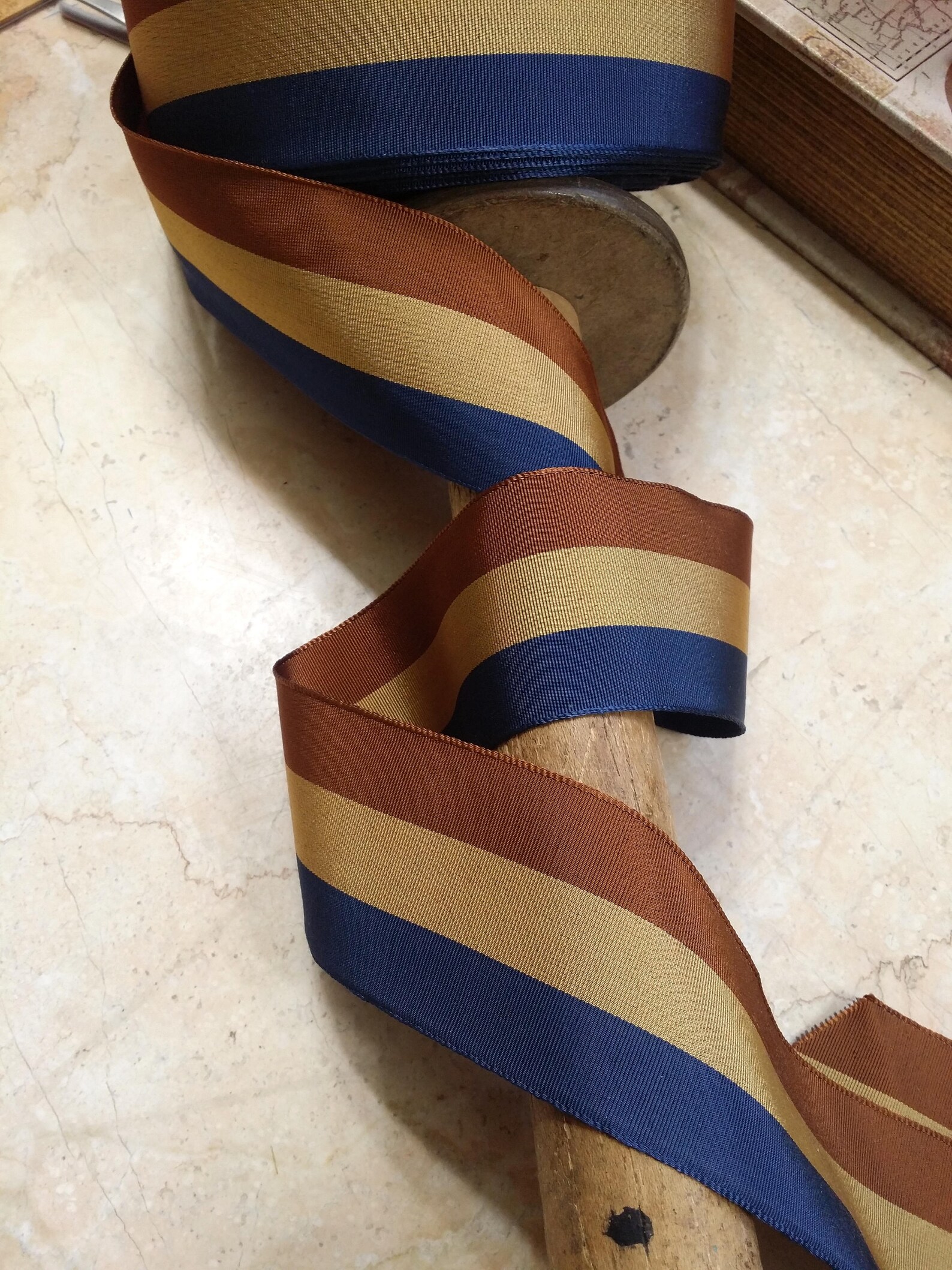 2 Straight Edge Woven Grosgrain Ribbon Stripes Vintage | Etsy