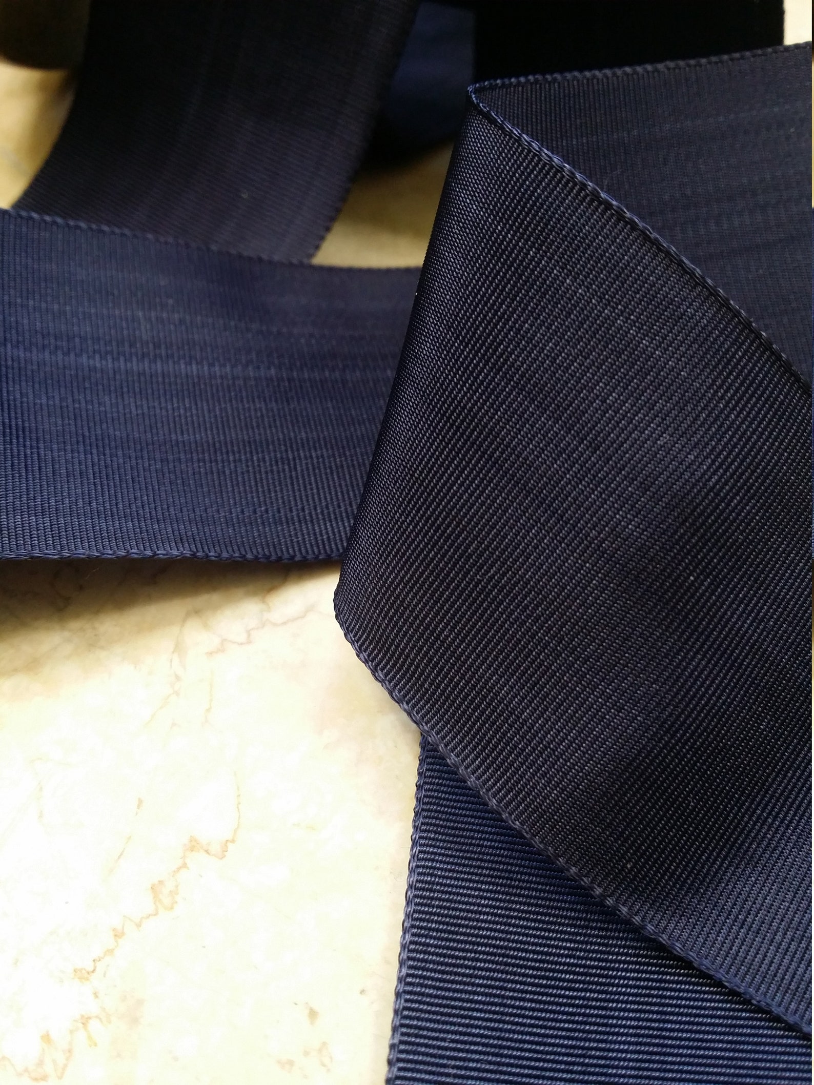 1.5 Straight Edge Woven Ribbon Vintage Navy Blue - Etsy