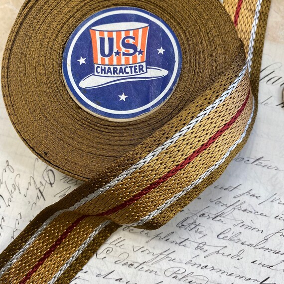 1 34 x 1 or 2 yards Vintage Stripes Hat Band Fedora Navy and Lt Straight Edge Ribbon Blue