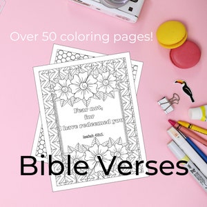 Bible Verses coloring pages | 50+ coloring sheets | Printable or Digital | Procreate Coloring | Inspirational Messages from God
