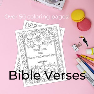 Bible Verses coloring pages | 50+ coloring sheets | Printable or Digital | Procreate Coloring | Inspirational Messages from God