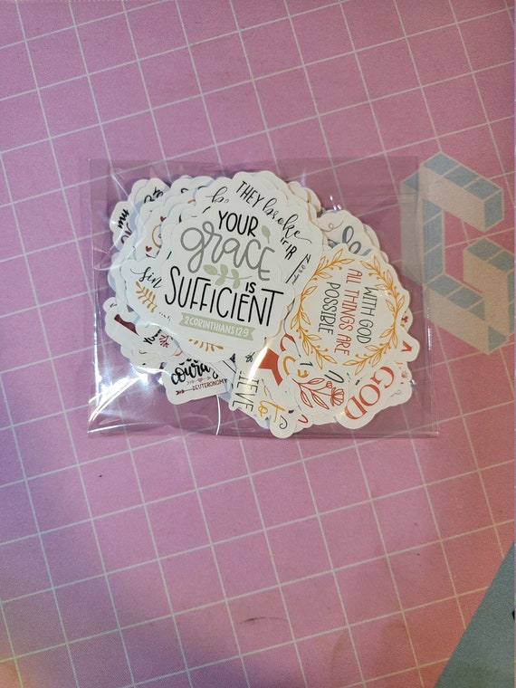 Bible Verses Set #1, Motivational Christian Sticker Pack, Set Of 100, Die-Cut