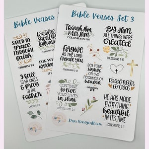Bibelverse Bögen, Version 3, Motivierender christlicher AufkleberBogen Pack, Set von 2 Bögen, Kiss cut