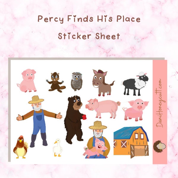 Percy Finds His Place Sticker Sheet | Author Ginger Linebarger | Children's Book Series