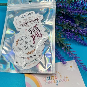 Bibelverse Set Band C, motivierende christliche Aufkleber, Set mit 18 Stück, gestanzte Premium-Matte
