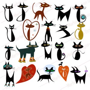 MCM Atomic Cat Stickers - svg and png