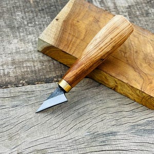 Handmade Marking Knife | Needle Point Blade | Premium Walnut Handle | Brass Ferrule | Precision Wood Carving Knife | Chip Carving Knife.