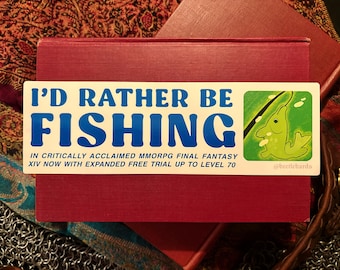 Prefiero estar pescando (en ffxiv) (pegatina para el parachoques)