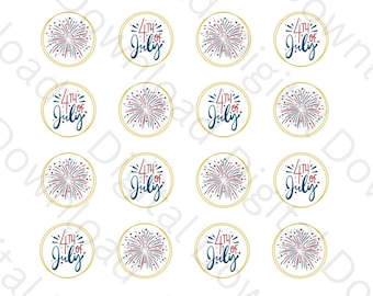 Digitaler Download - 4. Juli - 1,5"für Cake Pops